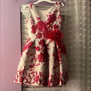 Floral Pink and Cream Kids Dress
